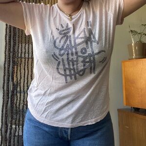 Zadig & Voltaire baby pink studded design tshirt